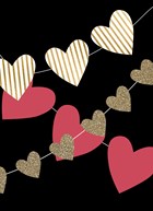 valentijnskaart stijlvol slinger van hartjes